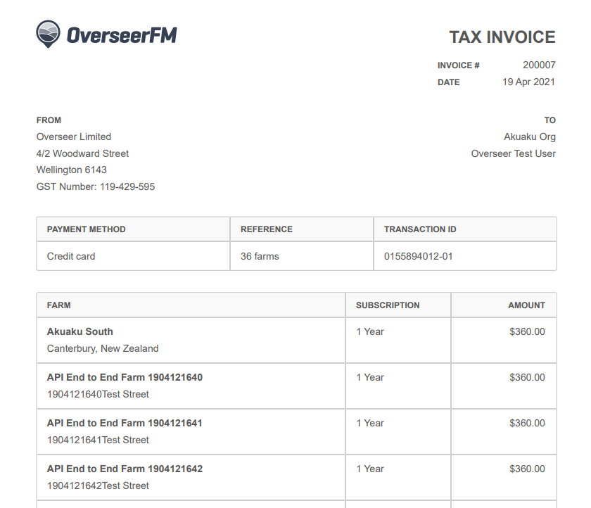 Farm Invoice Template